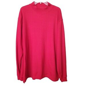 Acuity Men's Moisture Management Red Mock Neck Long Sleeve Shirt Size XL
